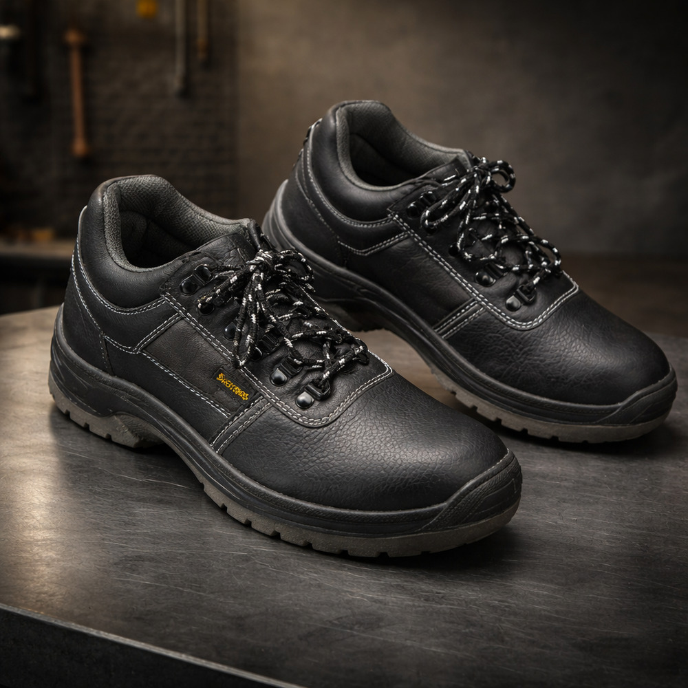 Steel Toe Safety Work Boots Acid, Oil & Slip Resistant Size EU42 US 9 Black
